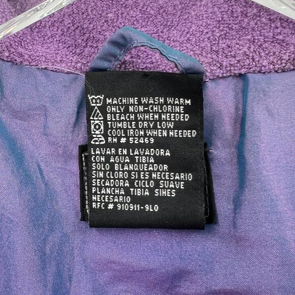 VINTAGE OUTBROOK 80s Windbreaker Jacket Women M Metallic Purple Blue Cinch Waist - Picture 9 of 16